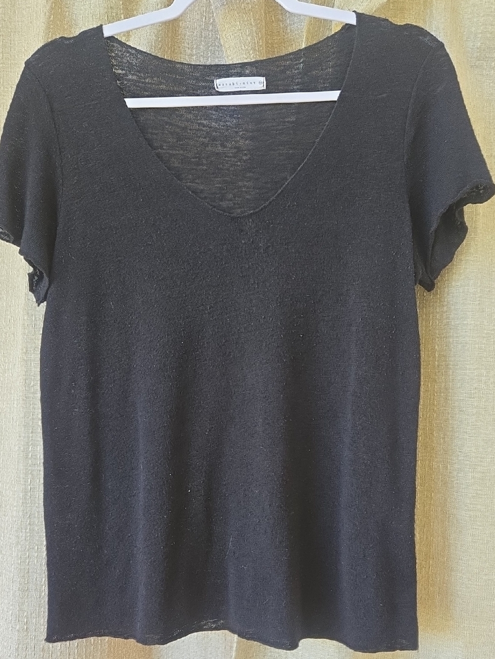 Women's Black V-Neck Short Sleeve Tee